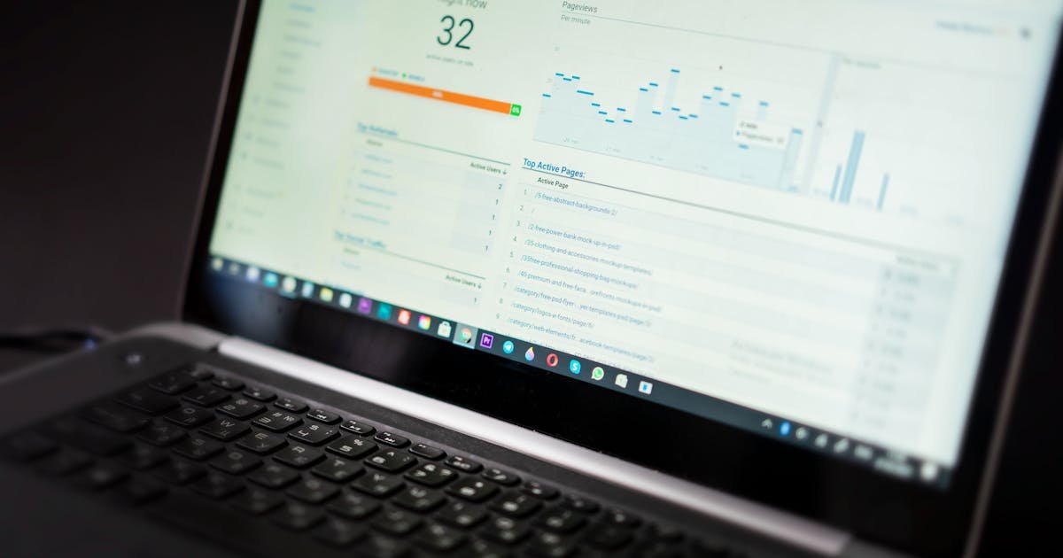 SEO analytics dashboard on a computer screen